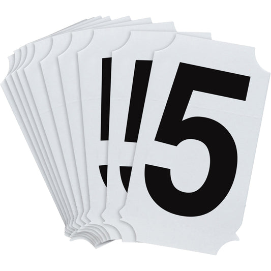Brady Quick-Align® Individual Number and Letter Labels, 5, 2" H, Black