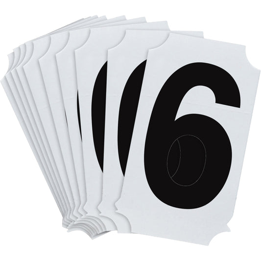 Brady Quick-Align® Individual Number and Letter Labels, 6, 2" H, Black