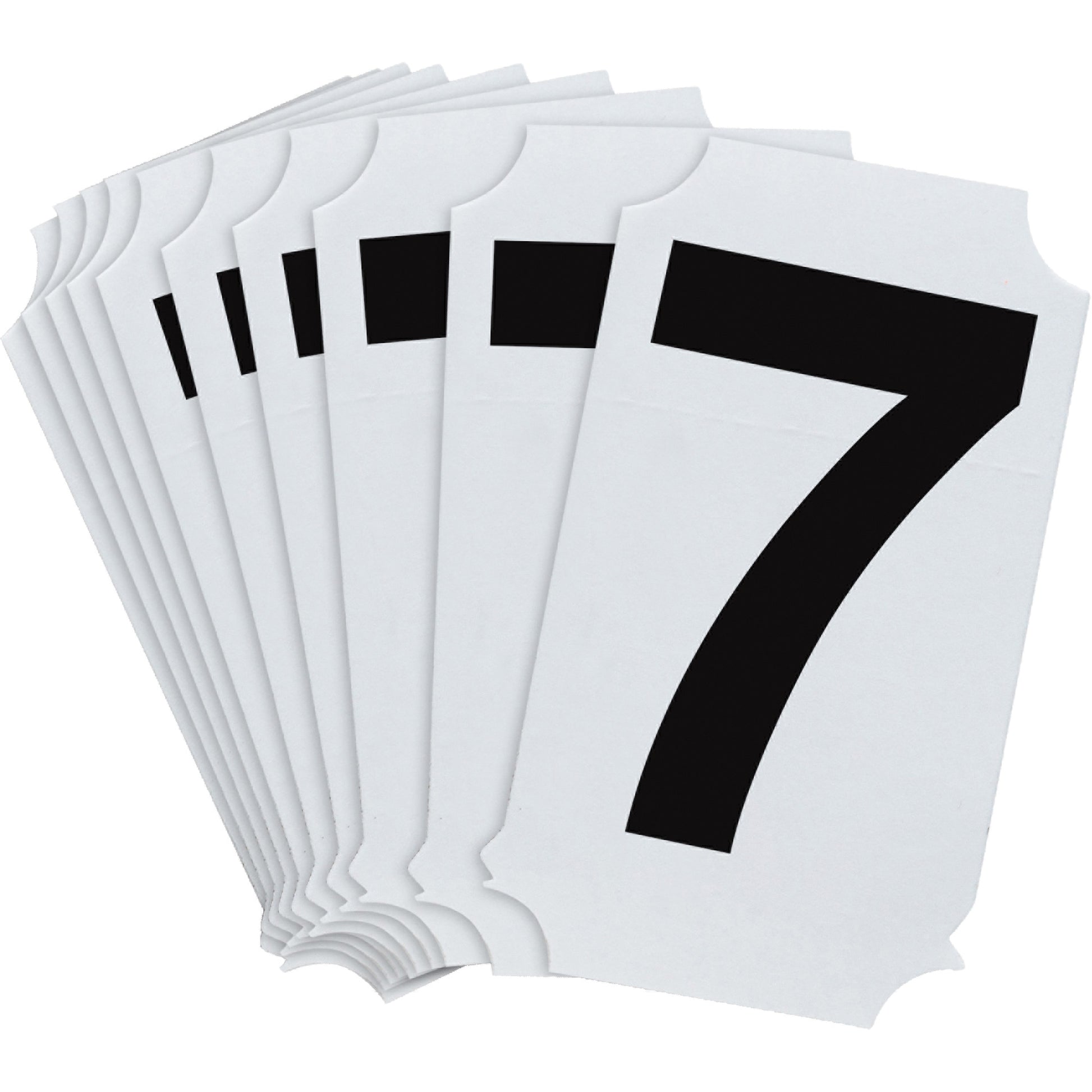 Brady Quick-Align® Individual Number and Letter Labels, 7, 2" H, Black