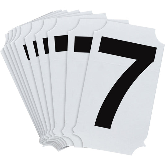 Brady Quick-Align® Individual Number and Letter Labels, 7, 2" H, Black