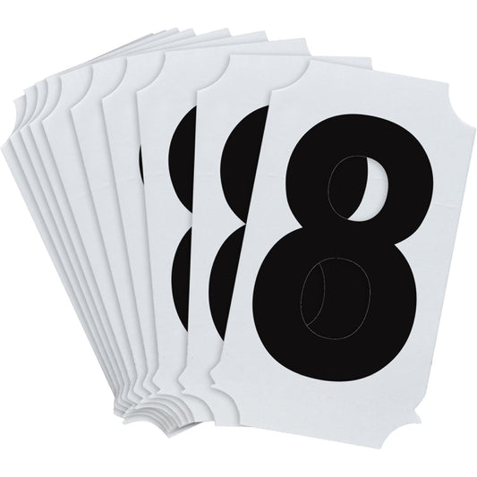 Brady Quick-Align® Individual Number and Letter Labels, 8, 2" H, Black