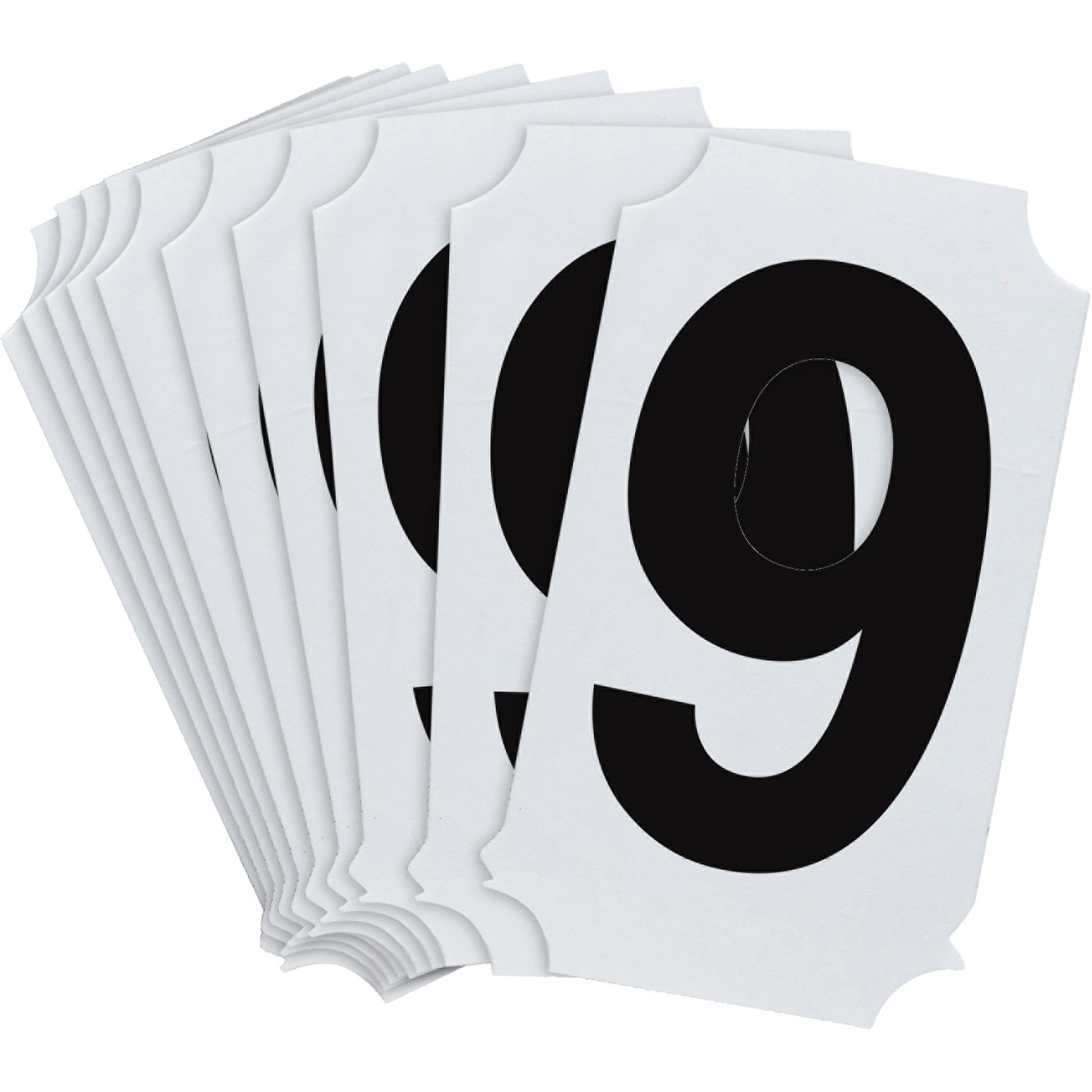 Brady Quick-Align® Individual Number and Letter Labels, 9, 2" H, Black