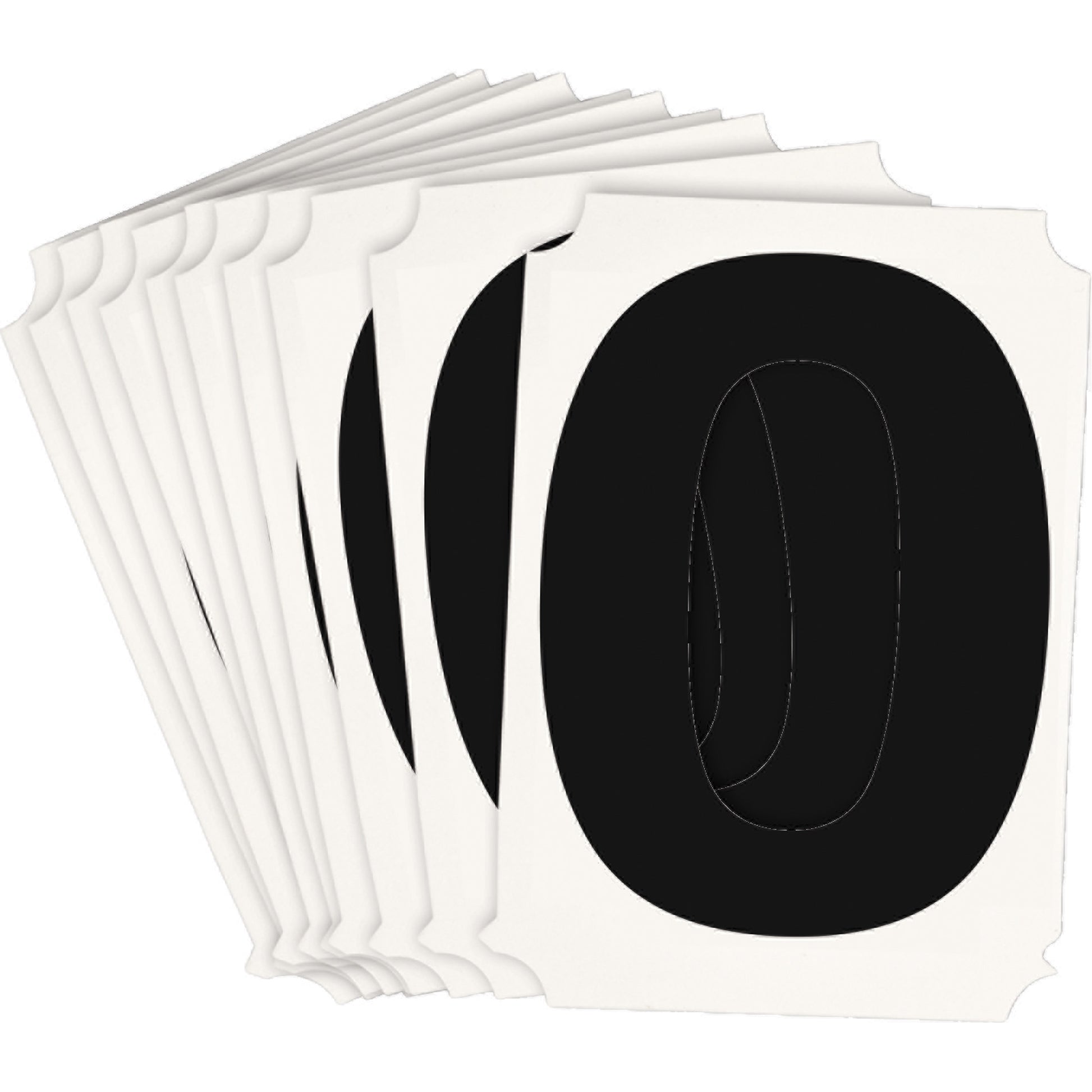Brady Quick-Align® Individual Number and Letter Labels, 0, 3" H, Black