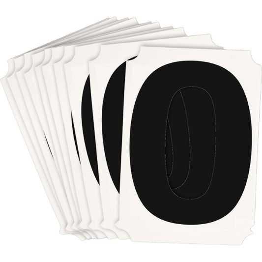 Brady Quick-Align® Individual Number and Letter Labels, 0, 3" H, Black
