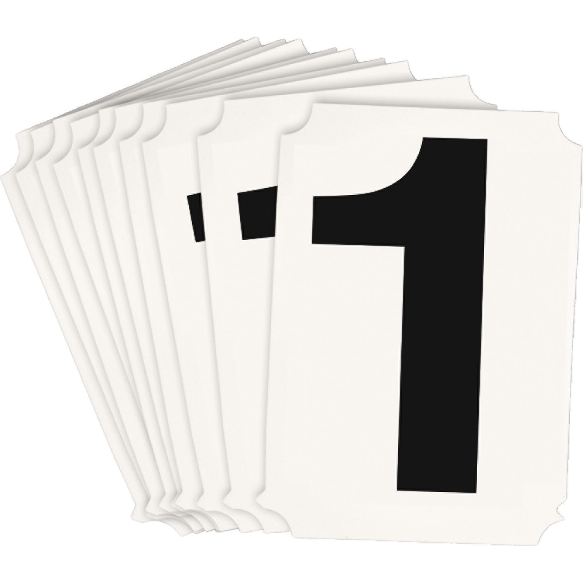 Brady Quick-Align® Individual Number and Letter Labels, 1, 3" H, Black