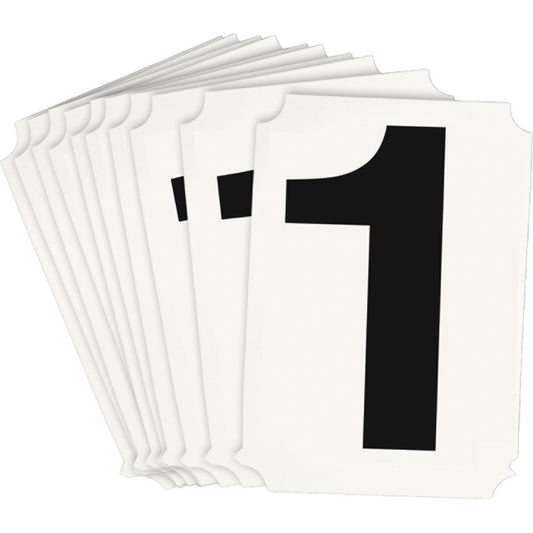 Brady Quick-Align® Individual Number and Letter Labels, 1, 3" H, Black