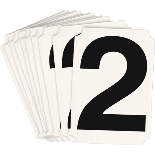 Brady Quick-Align® Individual Number and Letter Labels, 2, 3" H, Black