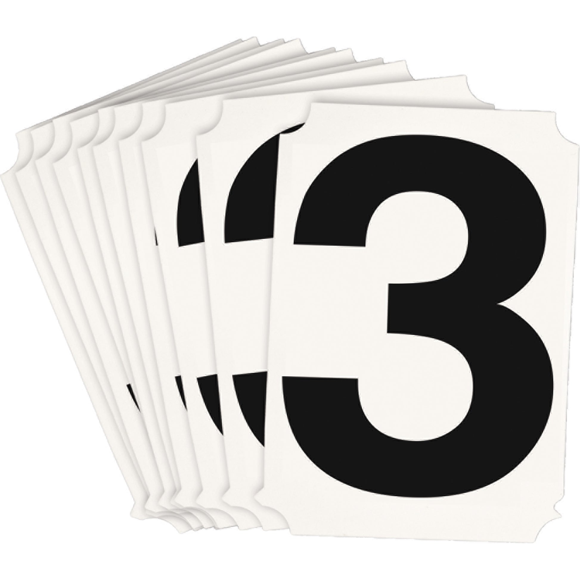 Brady Quick-Align® Individual Number and Letter Labels, 3, 3" H, Black