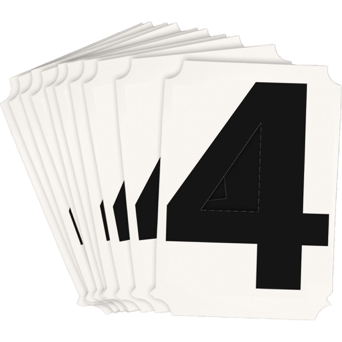 Brady Quick-Align® Individual Number and Letter Labels, 4, 3" H, Black