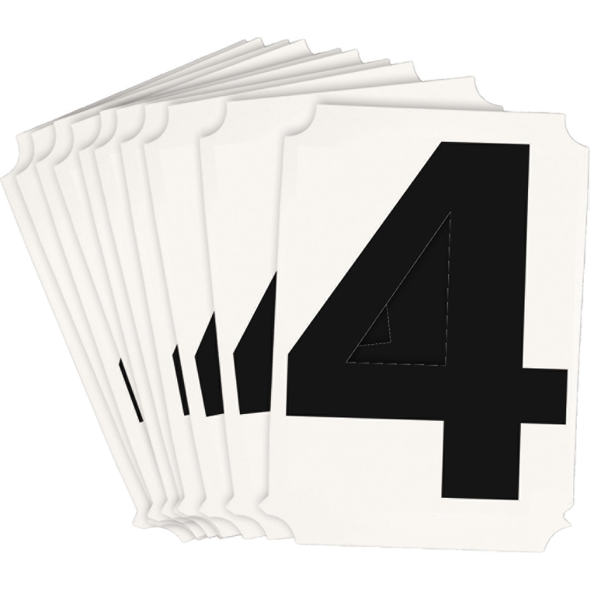 Brady Quick-Align® Individual Number and Letter Labels, 4, 3" H, Black