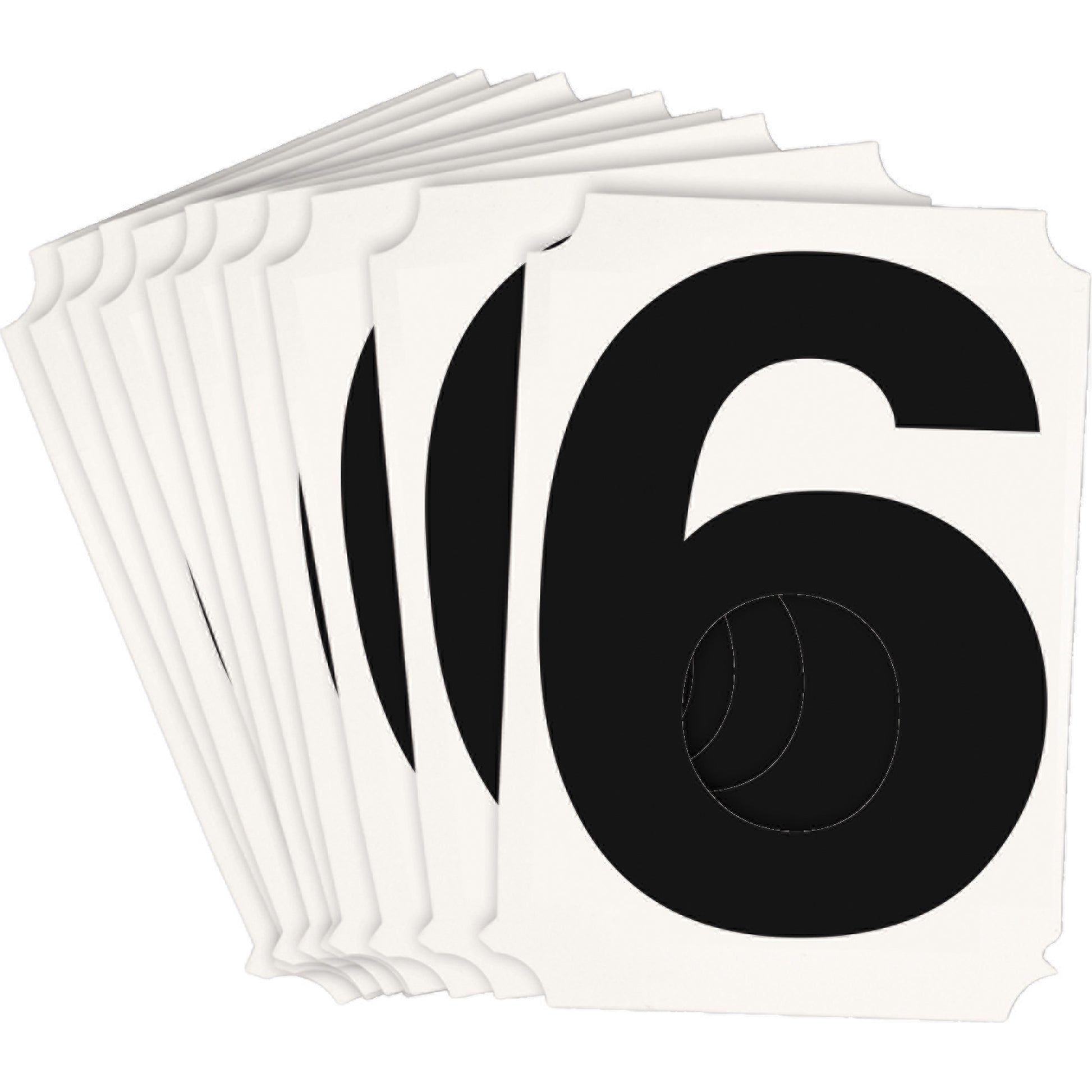 Brady Quick-Align® Individual Number and Letter Labels, 6, 3" H, Black