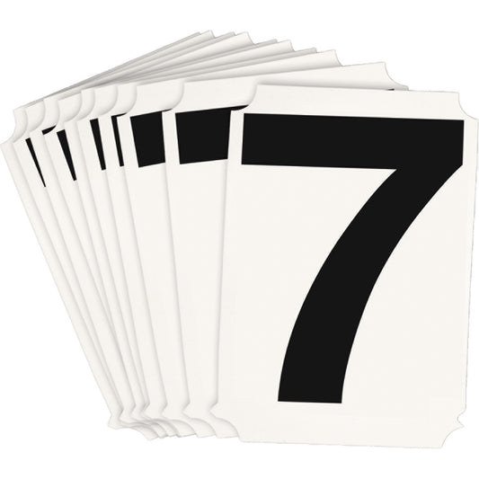 Brady Quick-Align® Individual Number and Letter Labels, 7, 3" H, Black