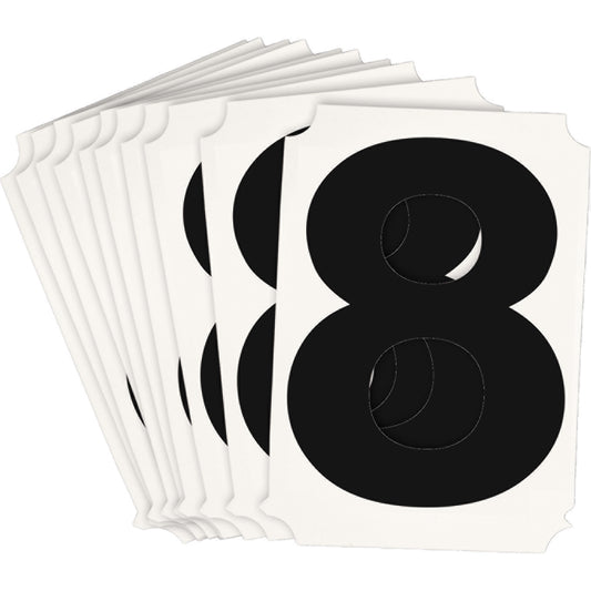 Brady Quick-Align® Individual Number and Letter Labels, 8, 3" H, Black