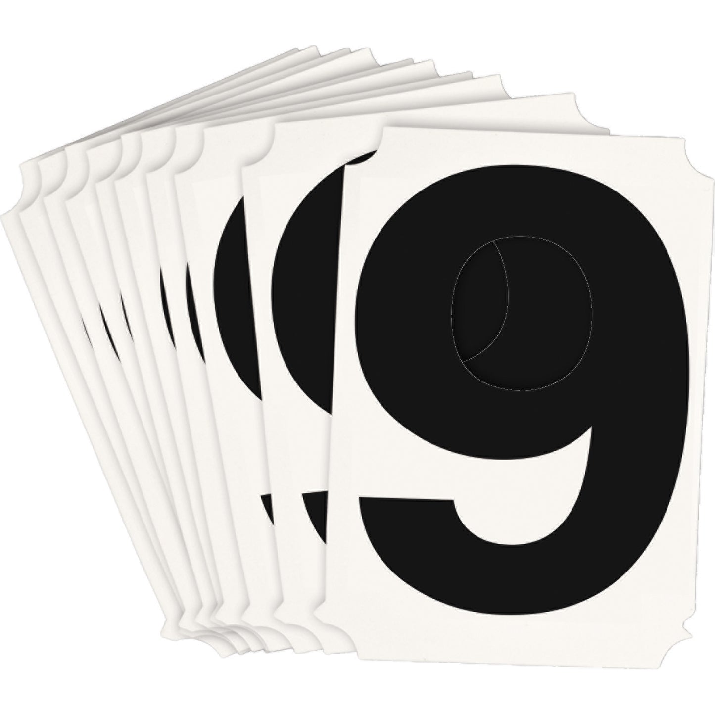 Brady Quick-Align® Individual Number and Letter Labels, 9, 3" H, Black