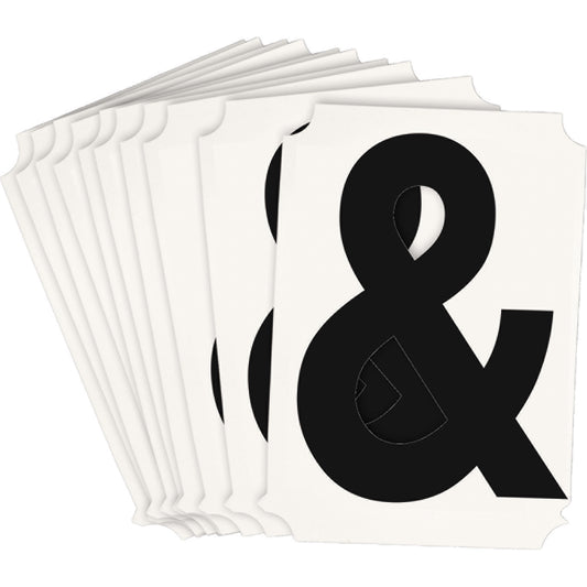 Brady Quick-Align® Individual Number and Letter Labels, Ampersand (&), 4" H, Black