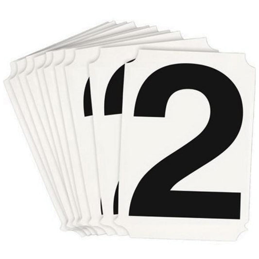 Brady Quick-Align® Individual Number and Letter Labels, 2, 4" H, Black