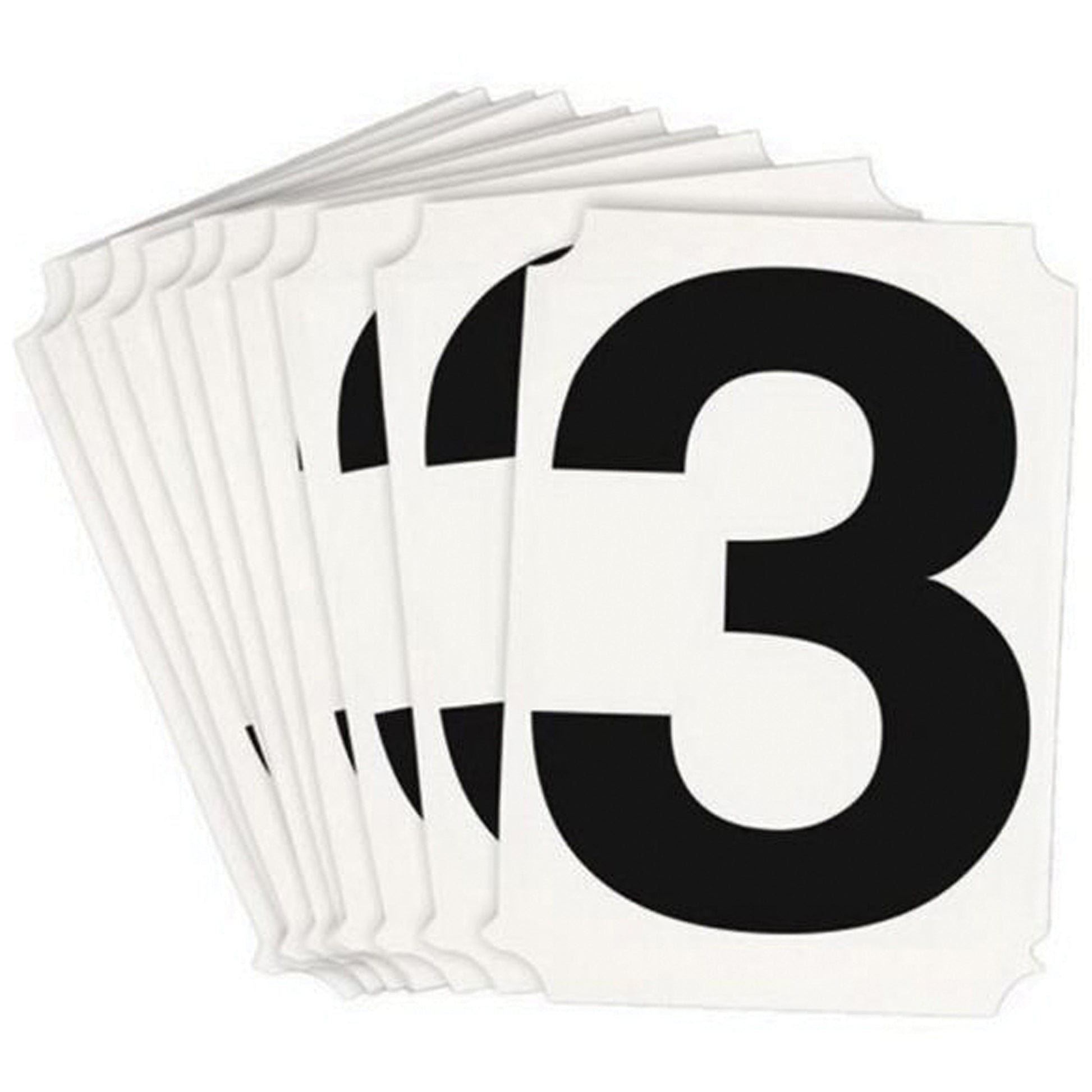 Brady Quick-Align® Individual Number and Letter Labels, 3, 4" H, Black