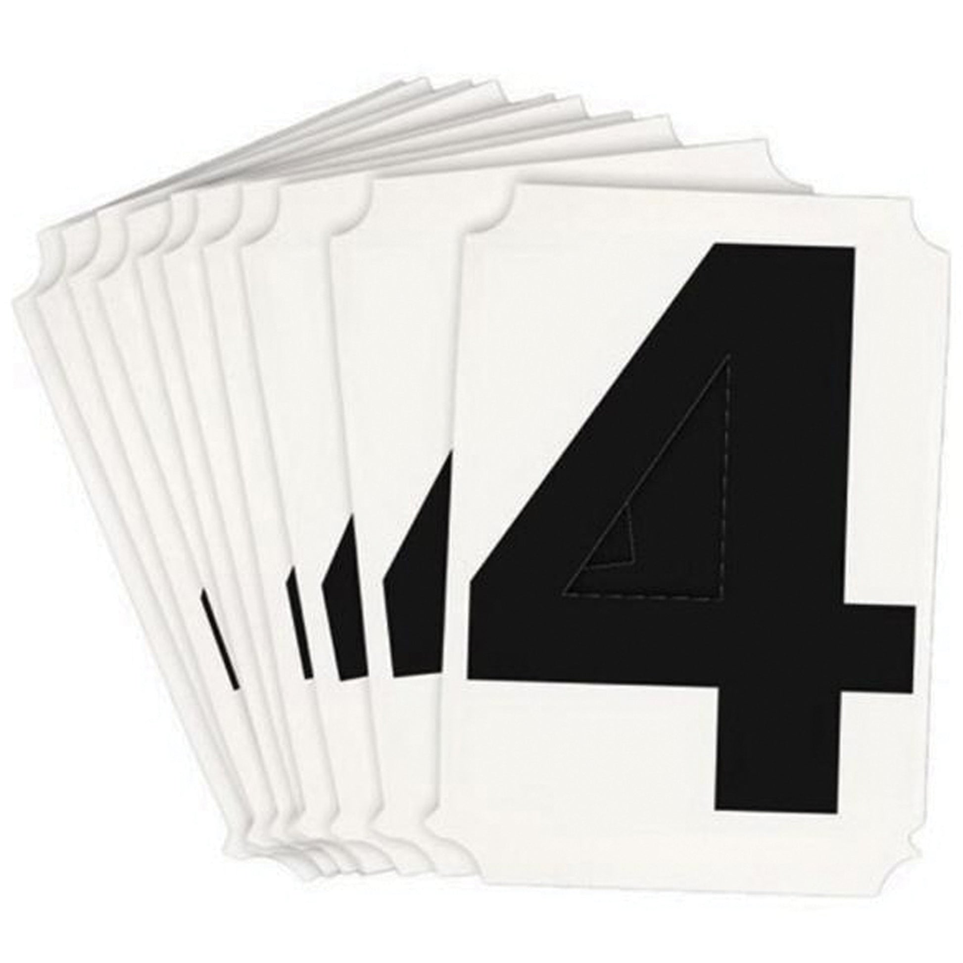 Brady Quick-Align® Individual Number and Letter Labels, 4, 4" H, Black