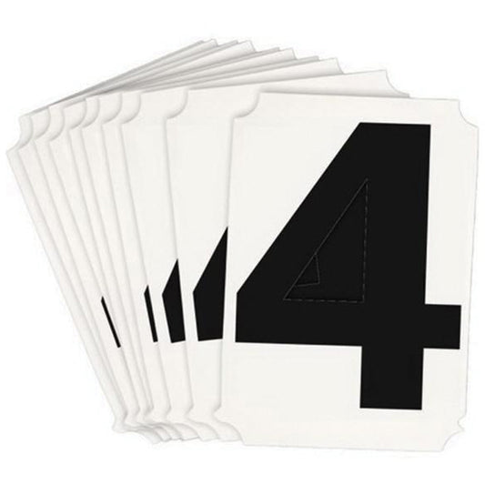 Brady Quick-Align® Individual Number and Letter Labels, 4, 4" H, Black