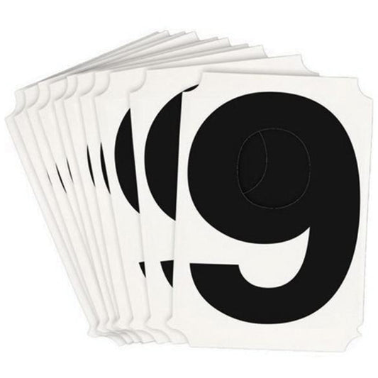 Brady Quick-Align® Individual Number and Letter Labels, 6, 4" H, Black