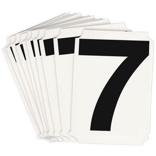 Brady Quick-Align® Individual Number and Letter Labels, 7, 4" H, Black
