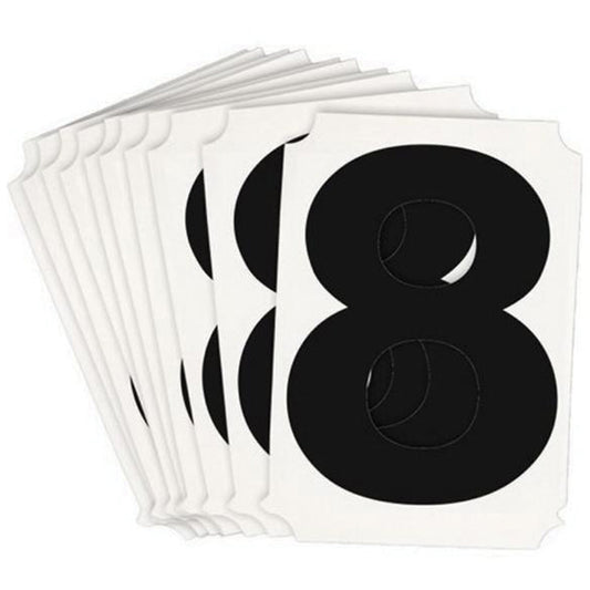 Brady Quick-Align® Individual Number and Letter Labels, 8, 4" H, Black