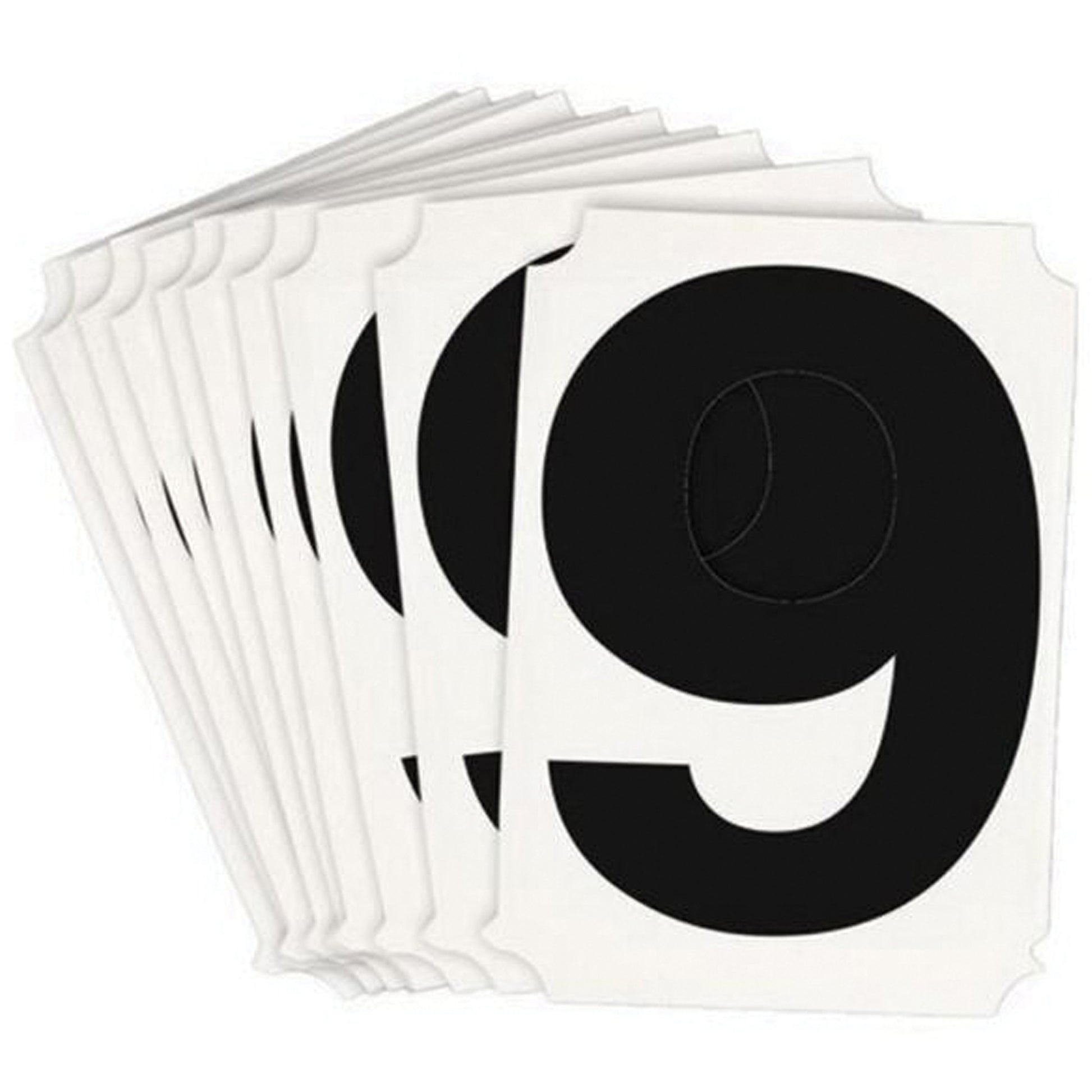 Brady Quick-Align® Individual Number and Letter Labels, 9, 4" H, Black