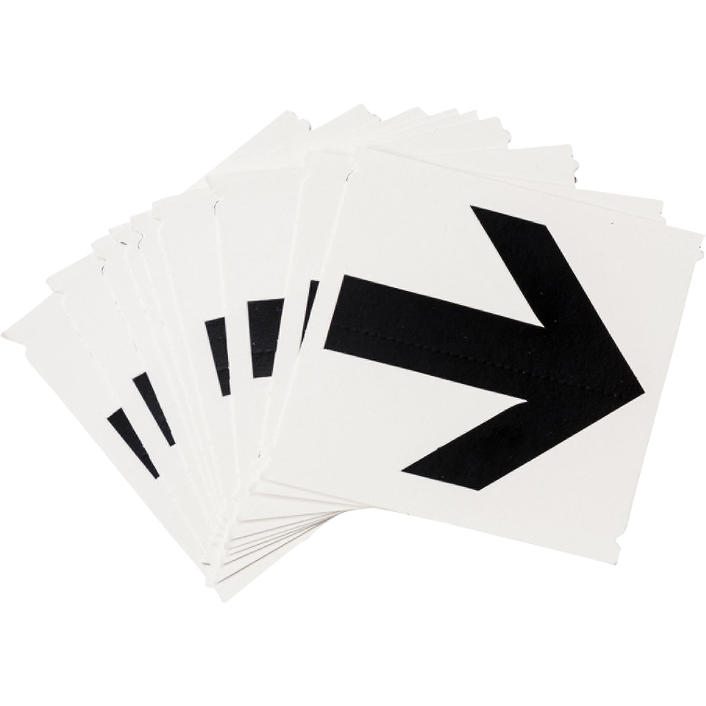 Brady Quick-Align® Individual Number and Letter Labels, Arrow Symbol, 4" H, Black