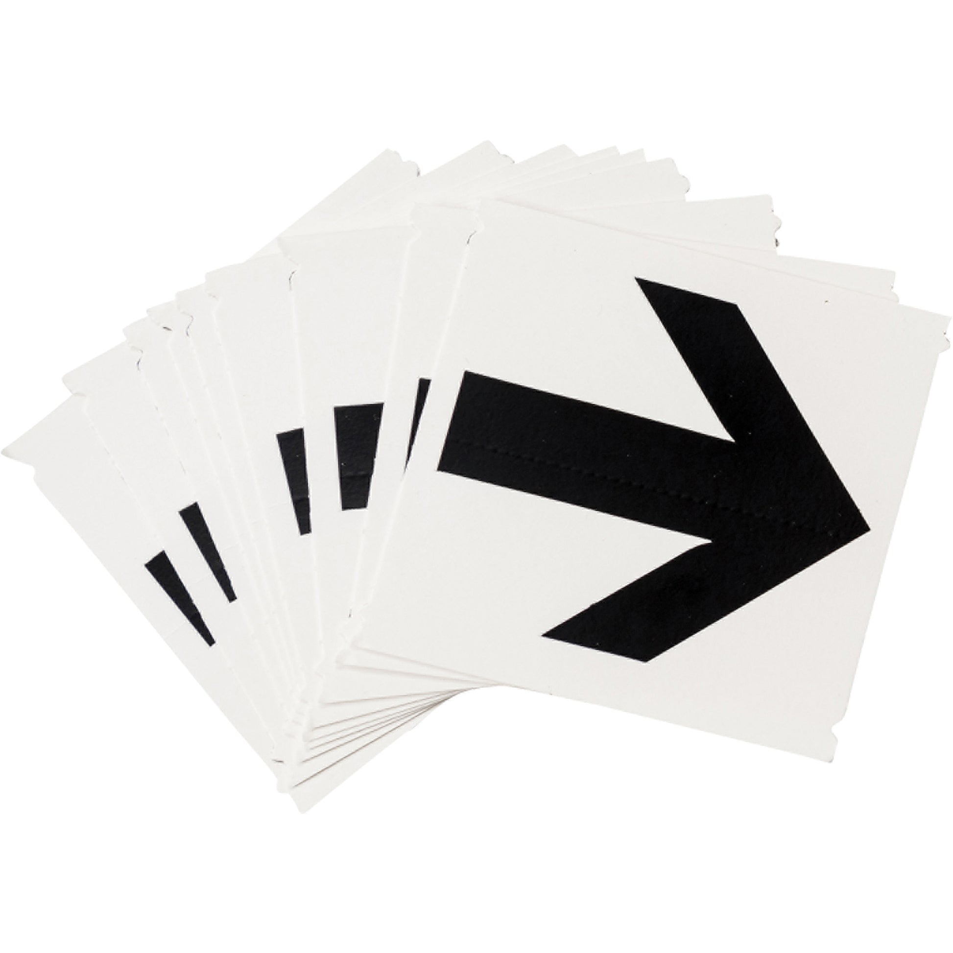 Brady Quick-Align® Individual Number and Letter Labels, Arrow Symbol, 4" H, Black