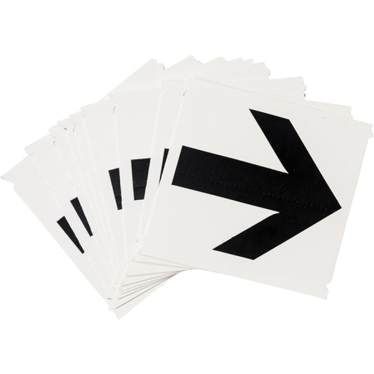 Brady Quick-Align® Individual Number and Letter Labels, Arrow Symbol, 4" H, Black