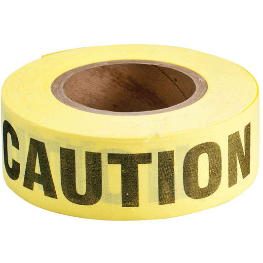 Brady Re-Pulpable Barricade Tape, English, 2" W x 135' L, 3 mils, Black on Yellow