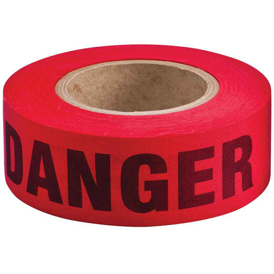 Brady Re-Pulpable Barricade Tape, Bilingual, 2" W x 135' L, 3 mils, Black on Red