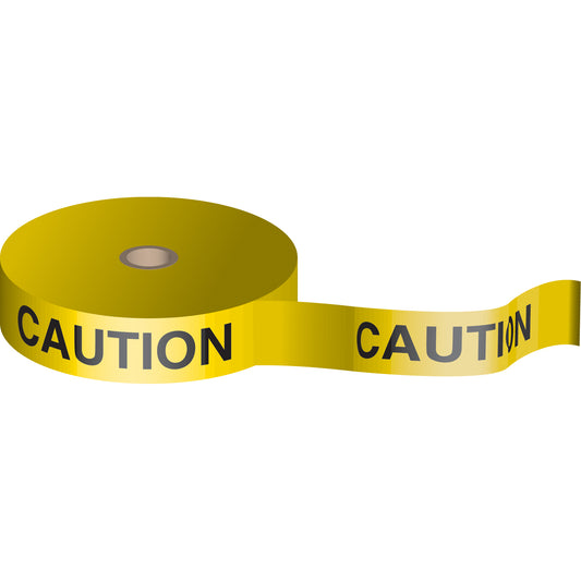 Brady Bio-Degradable Flagging Tape, English, 3" W x 150' L, 1.5 mils, Black on Yellow