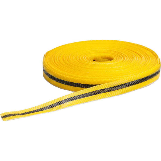 Brady Woven Barricade Tape, 3/4" W x 150' L, 3 mils, Black on Yellow