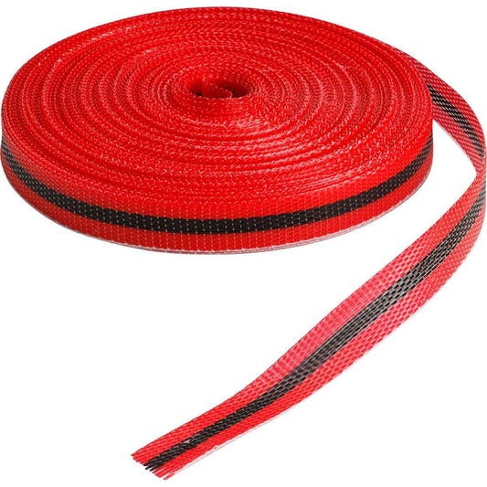 Brady Woven Barricade Tape, 3/4" W x 150' L, 3 mils, Black on Red