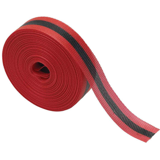 Brady Woven Barricade Tape, 2" W x 200' L, 3 mils, Black on Red