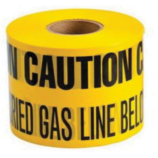 Brady "Buried Gas Line" Identoline® Underground Warning Tape, 6" W x 1000' L, Black on Yellow