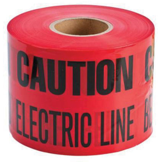 Brady "Buried Electric Line" Identoline® Underground Warning Tape, 6" W x 1000' L, Black on Red