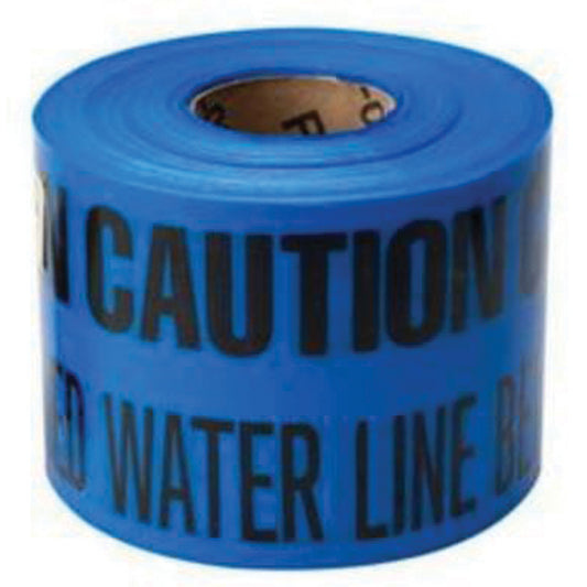 Brady "Buried Water Line" Identoline® Underground Warning Tape, 6" W x 1000' L, Black on Blue