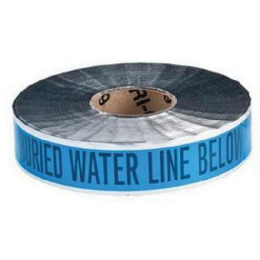 Brady "Water Line" Identoline® Underground Warning Tape, 2" W x 1000' L, Black on Blue