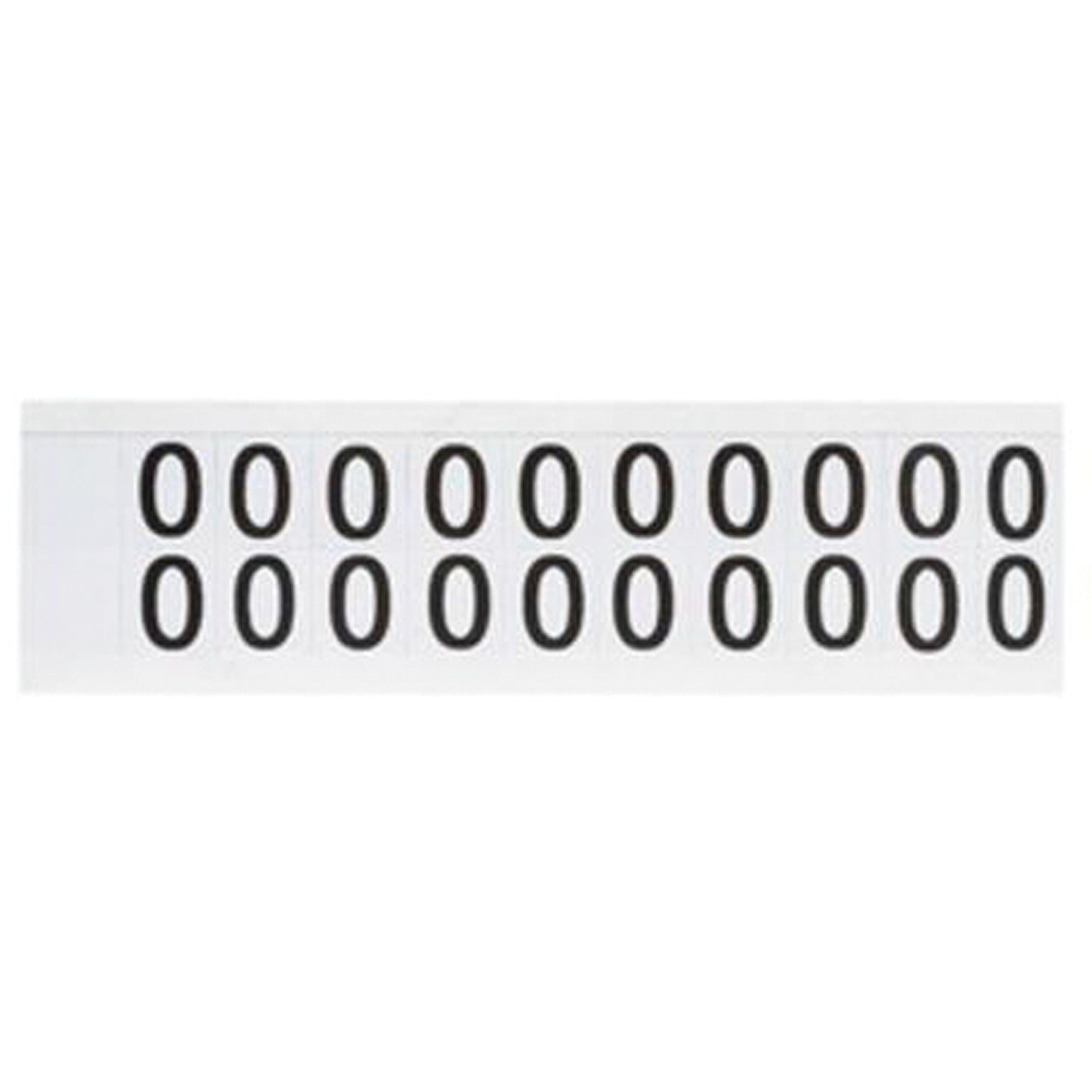 Brady Individual Number and Letter Labels, 0, 5/8" H, Black on White