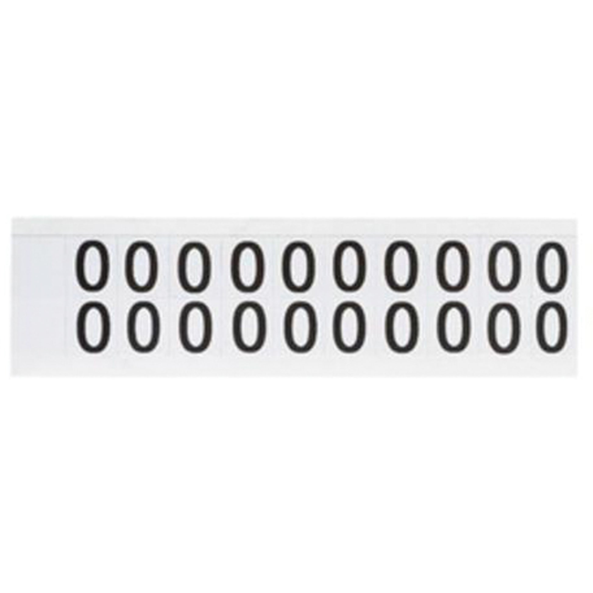 Brady Individual Number and Letter Labels, 0, 5/8" H, Black on White
