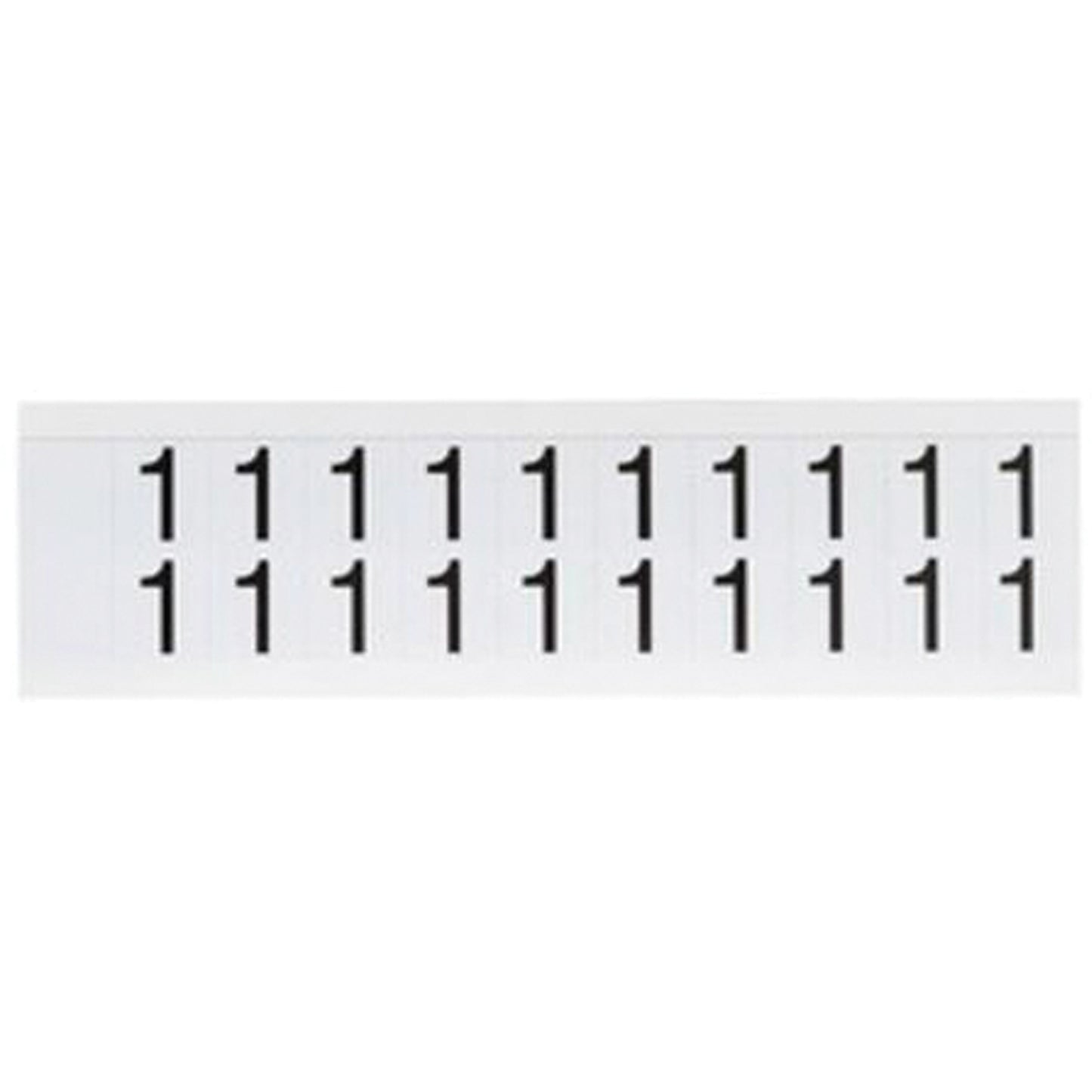 Brady Individual Number and Letter Labels, 1, 5/8" H, Black on White