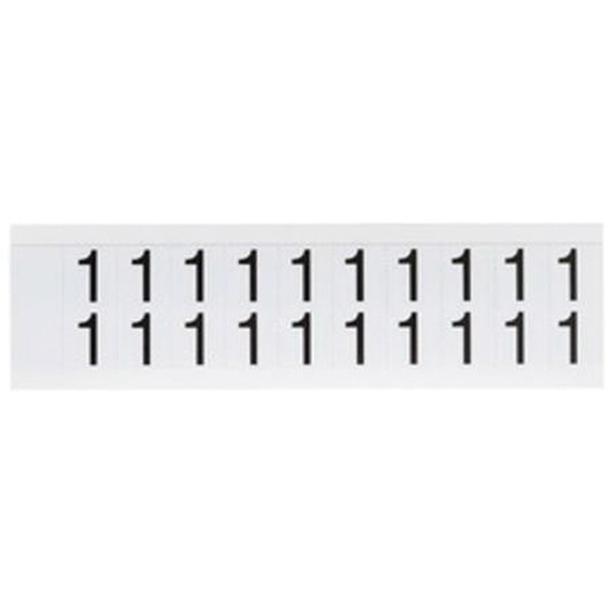 Brady Individual Number and Letter Labels, 1, 5/8" H, Black on White