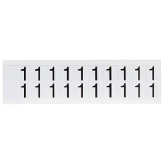 Brady Individual Number and Letter Labels, 1, 5/8" H, Black on White