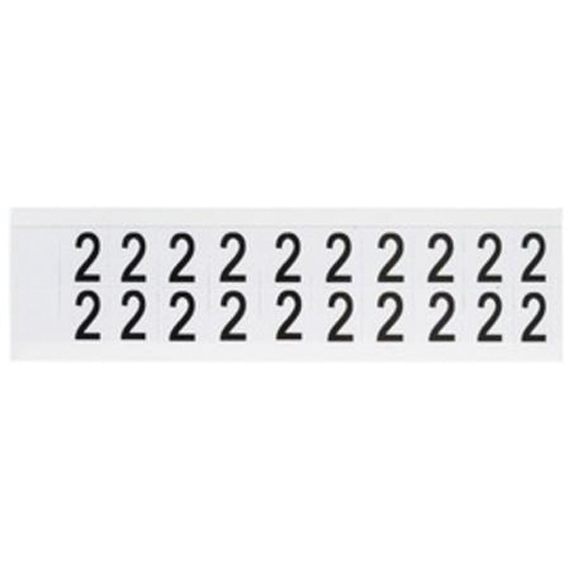 Brady Individual Number and Letter Labels, 2, 5/8" H, Black on White