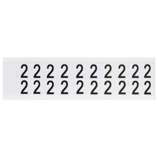 Brady Individual Number and Letter Labels, 2, 5/8" H, Black on White