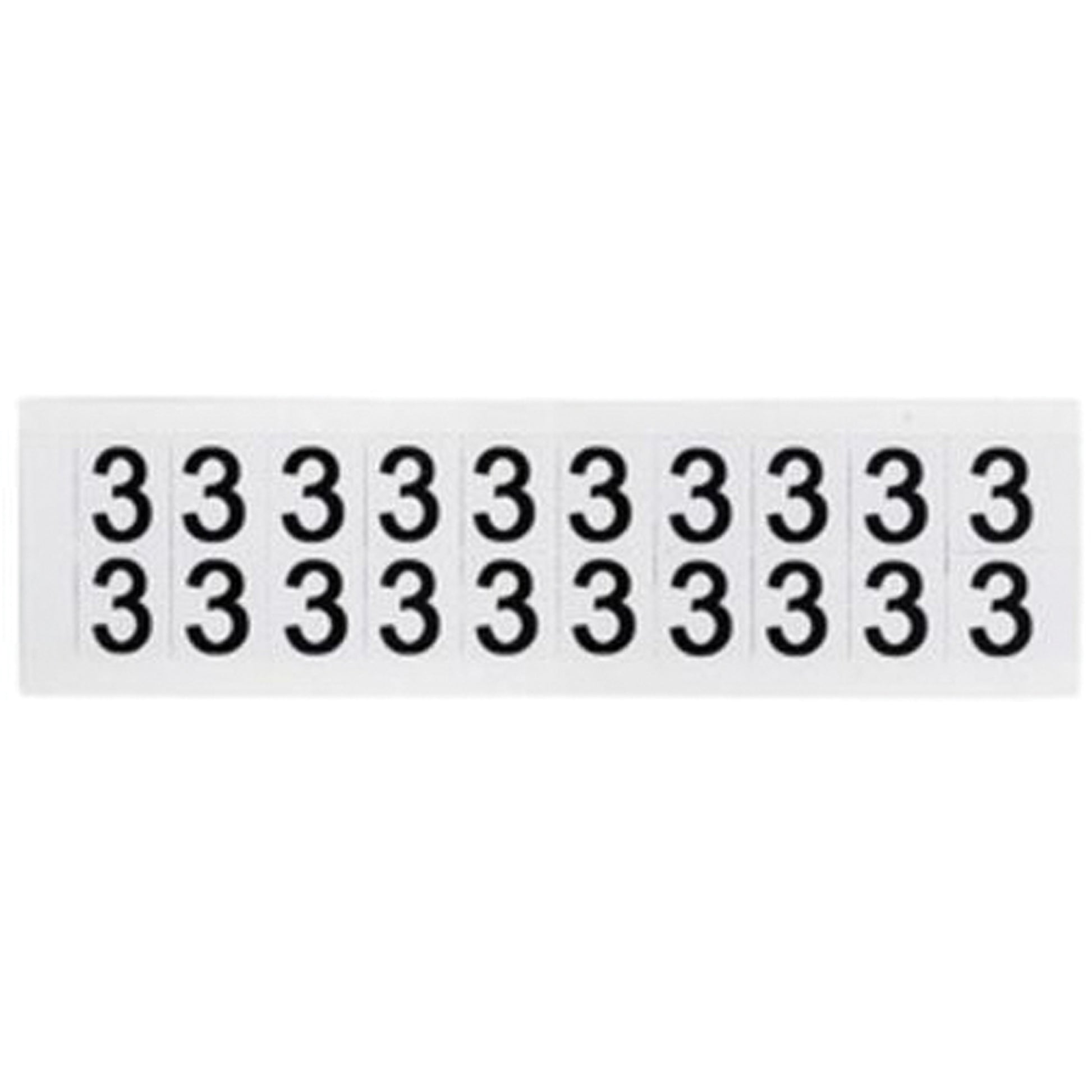Brady Individual Number and Letter Labels, 3, 5/8" H, Black on White