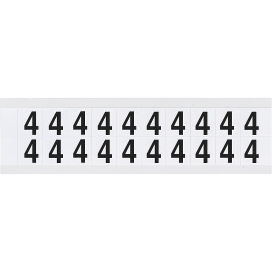 Brady Individual Number and Letter Labels, 4, 5/8" H, Black on White