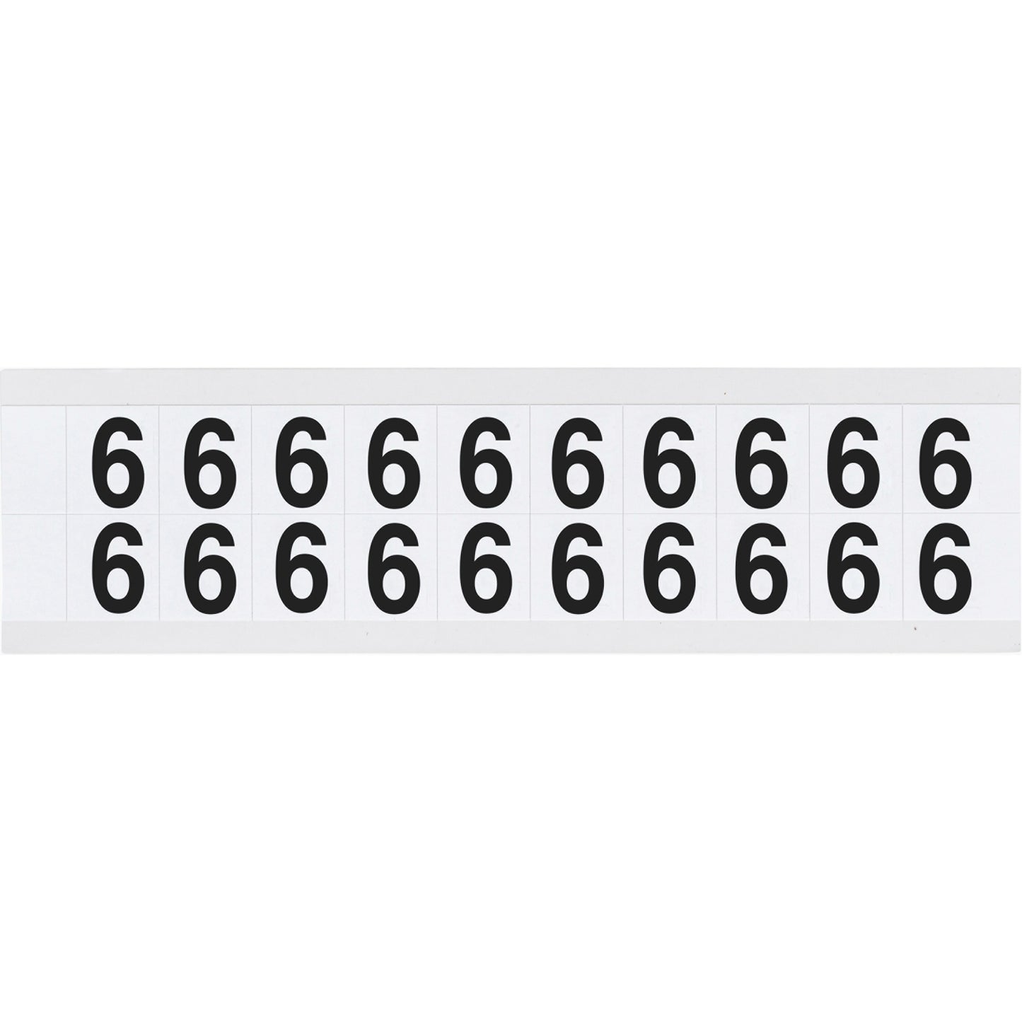 Brady Individual Number and Letter Labels, 6, 5/8" H, Black on White
